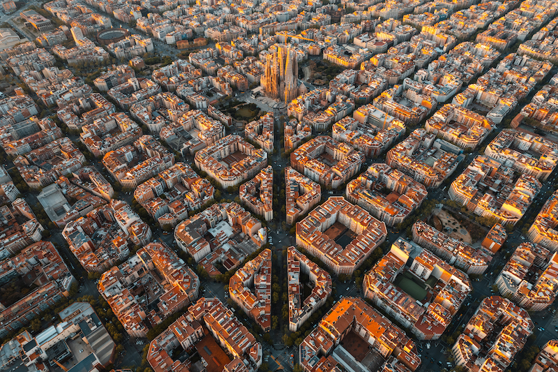 barcelona aerial view