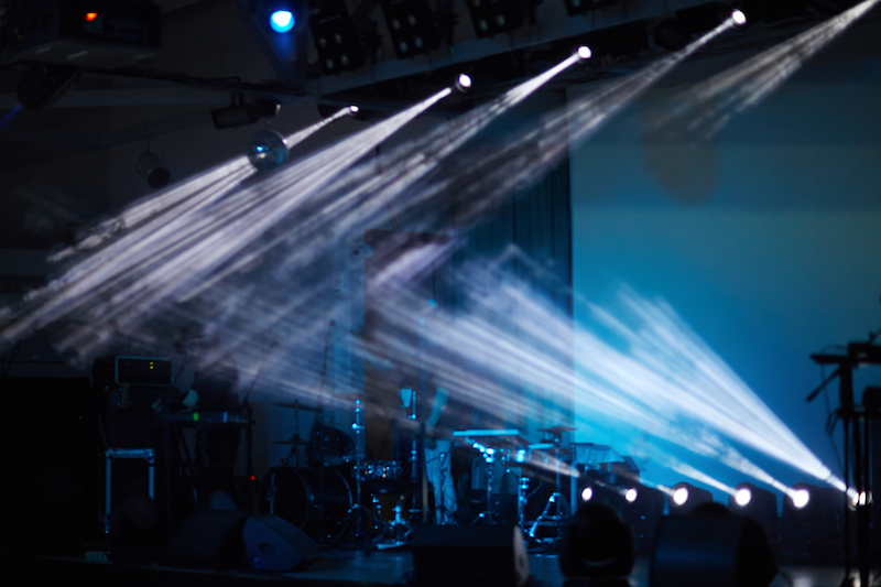 Stage with lights and popular group