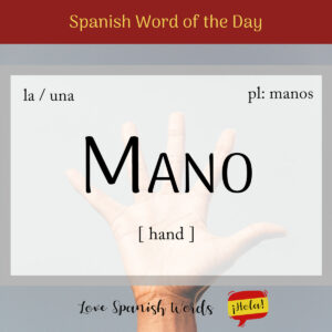 Spanish Word of the Day: Mano (hand) - Love Spanish Words