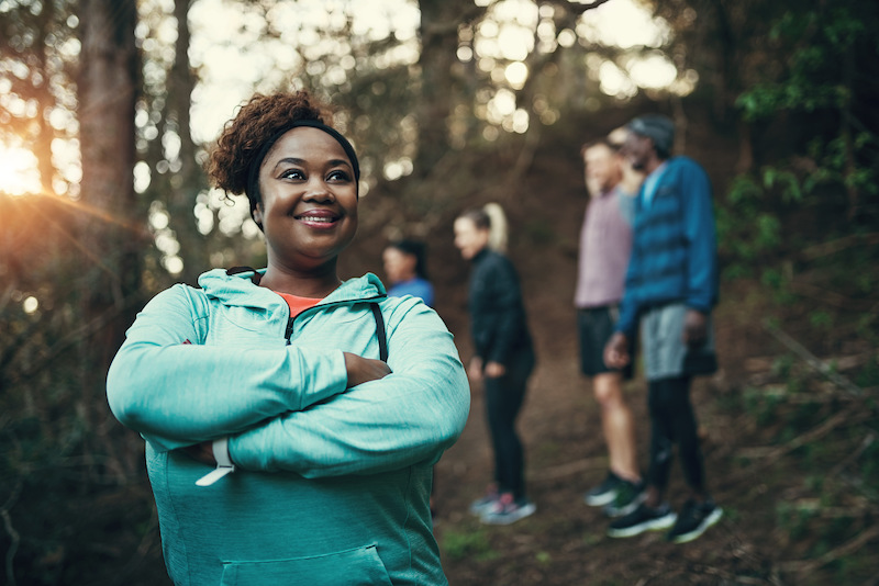 The forest is a great location to workout.