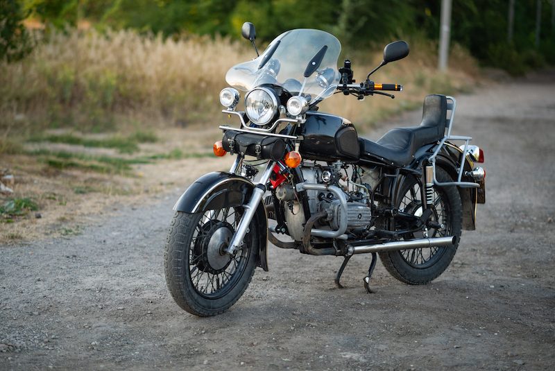 black retro motorcycle